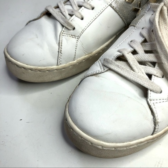 Jack Rogers leather sneakers mixed metal metallic white gold silver size 9M - Picture 8 of 11